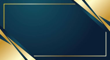 Koyu mavi arkaplan, altın geometrik soyut, sertifika için uygun