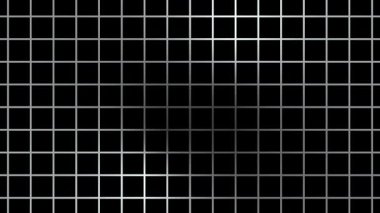 White grey glow grid animation on black background. 4K motion graphic element.