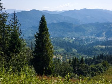 Ukraynalı Karpatların Dağ manzarası.