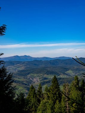 Karpat dağlarının yaz günündeki güzel manzarası.