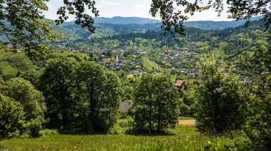 carpathians, carpathians, ukraine - july 1 6, 2 0 2 2. view from the top of the mountain ridge in