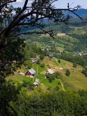 Yazın Karpat dağlarının güzel manzarası