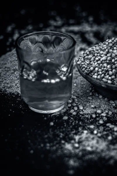 その粉とコリアンダー コエンドロの水のクローズ アップ — ストック写真