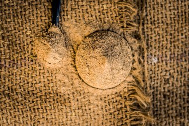 Toz yakın babool meyvesi akasya nilotica Linn toz topçu arka plan üzerinde faydalıdır ve Ayurvedik tıp diş sorunları için.