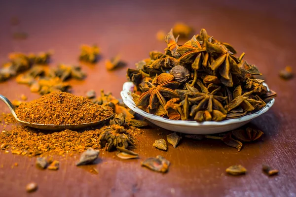 Close up of anise and dry herbs