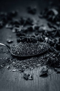 Anason ve kaşık kuru otlar yakın çekim