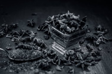 Anason yıldız tozu tablo ile yakın çekim