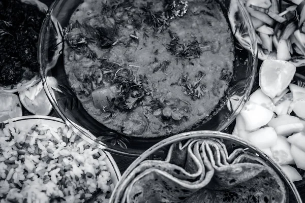 Vista Perto Dal Makhani Prato Refeição Indiano Para Almoço Com — Fotografia de Stock