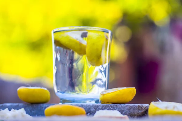Agua Limón Limonada Con Rodajas Limones — Foto de Stock