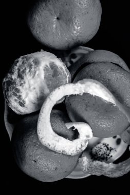 Taze olgun kabuğu mandalina görünümünü kapat  