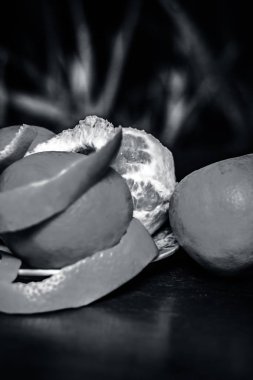 Taze olgun kabuğu mandalina görünümünü kapat  