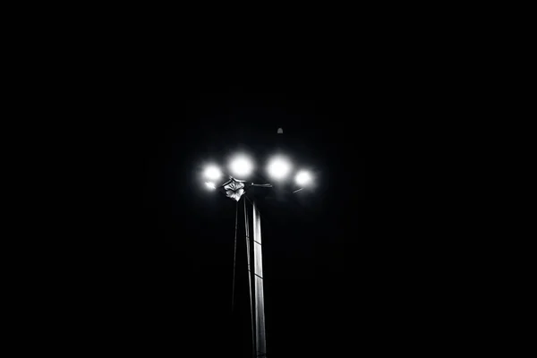 Zblízka Pohled Pouliční Světla Černém Pozadí — Stock fotografie