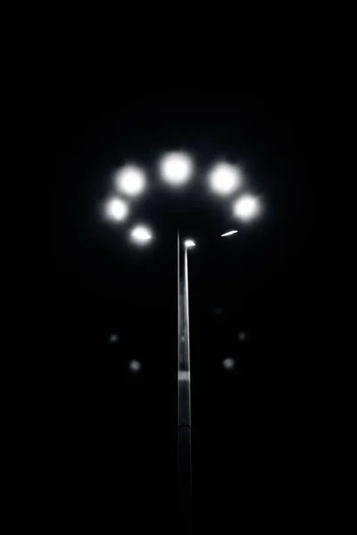 Vue Rapprochée Des Lampadaires Sur Noir — Photo