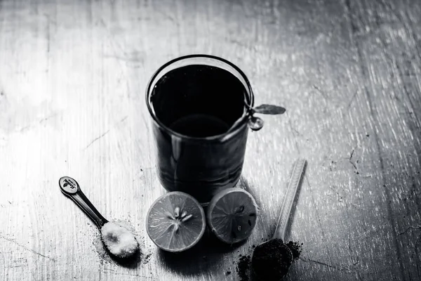 Boisson Populaire Été Kala Khatta Sharbat Avec Des Ingrédients Garniture — Photo