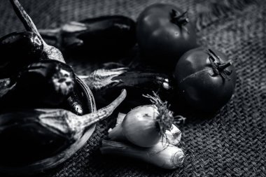 Çavuş arka plan bir baharatlı Hint öğle yemeği için sebze görünümü kapatın