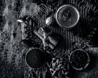 Popüler Hint içki Masala Chai üstten görünüm