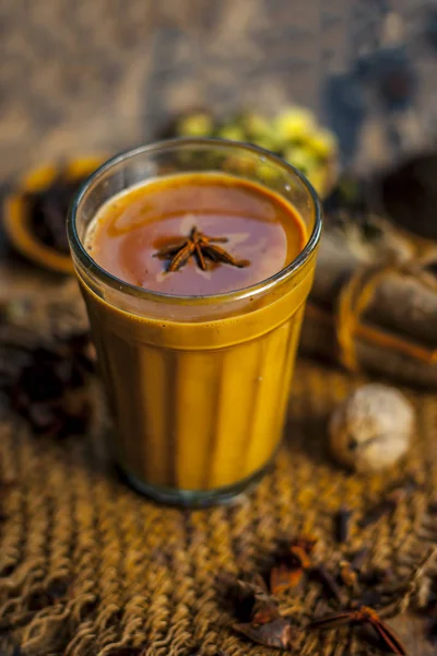 Primer Plano Popular Bebida India Masala Chai —  Fotos de Stock