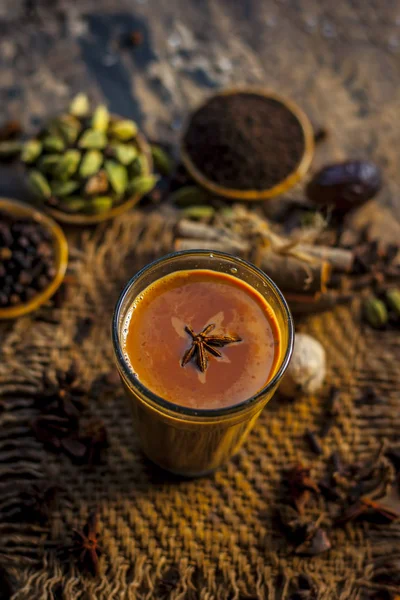 Detailní Záběr Populární Indický Nápoj Masala Chai — Stock fotografie