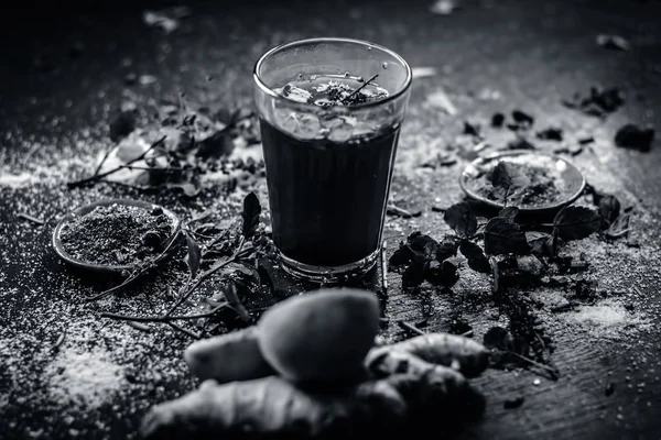 Травяной Напиток Кашмира Кахва Зимний Сезон Азии Индии Ингредиентами Темных — стоковое фото
