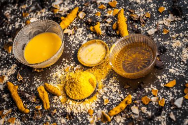 Nohut unu bal ve baharat tablo ile yakın çekim