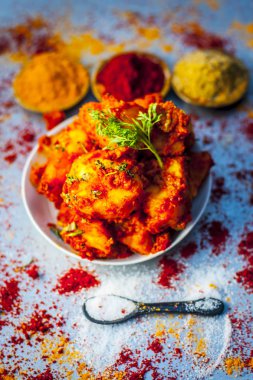 Hint meze yemek Teekha Laal Soliman.rwash yakın çekim 