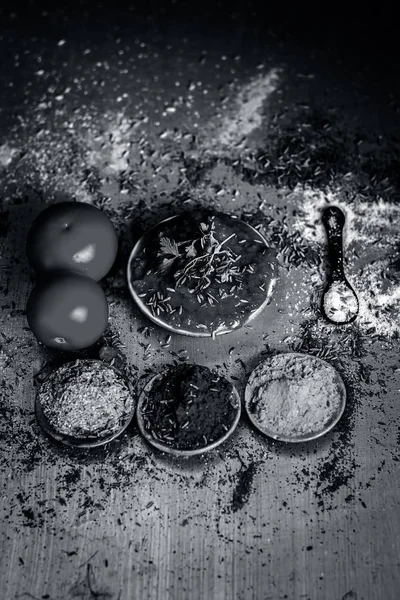 Вид Сверху Популярного Индии Томатного Чатни Ингредиентами — стоковое фото