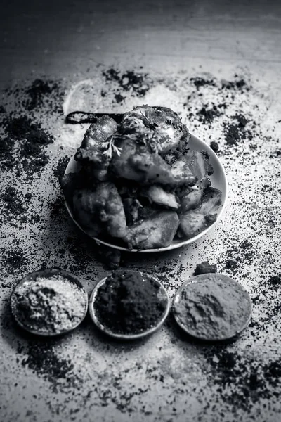 Close Indian Appetizer Dish Teekha Laal Batata — Stock Photo, Image