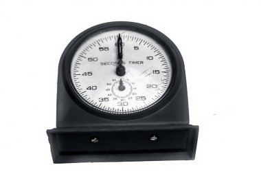 Beyaz arka plan üzerinde izole saniye süreölçeri yakın çekim