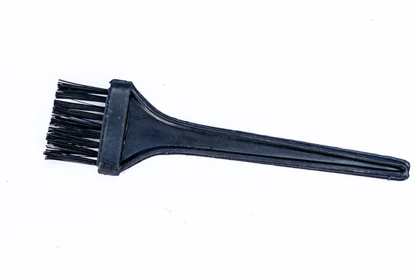 Close Black Hair Coloring Brush Isolated White — Stock Photo, Image