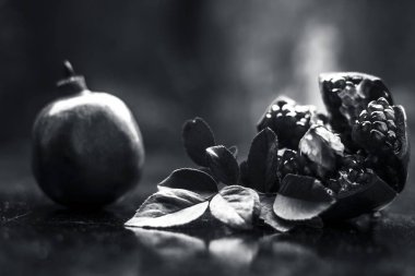 Nar gül yaprakları ile yakın çekim