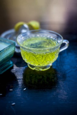 Yeşil çay ve limon suyu ile pirinç unu doğal yüz paketi 