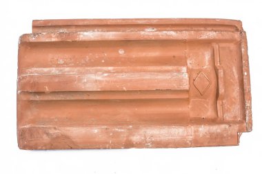 Kahverengi renkli izole üzerinde beyaz dikdörtgen şekilli çatı kiremitleri.