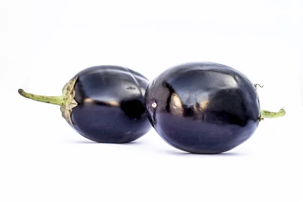 Close Ovoeiro Orgânico Fresco Beringelas Beringelas Brinjal Baingan Beringela Isoladas — Fotografia de Stock