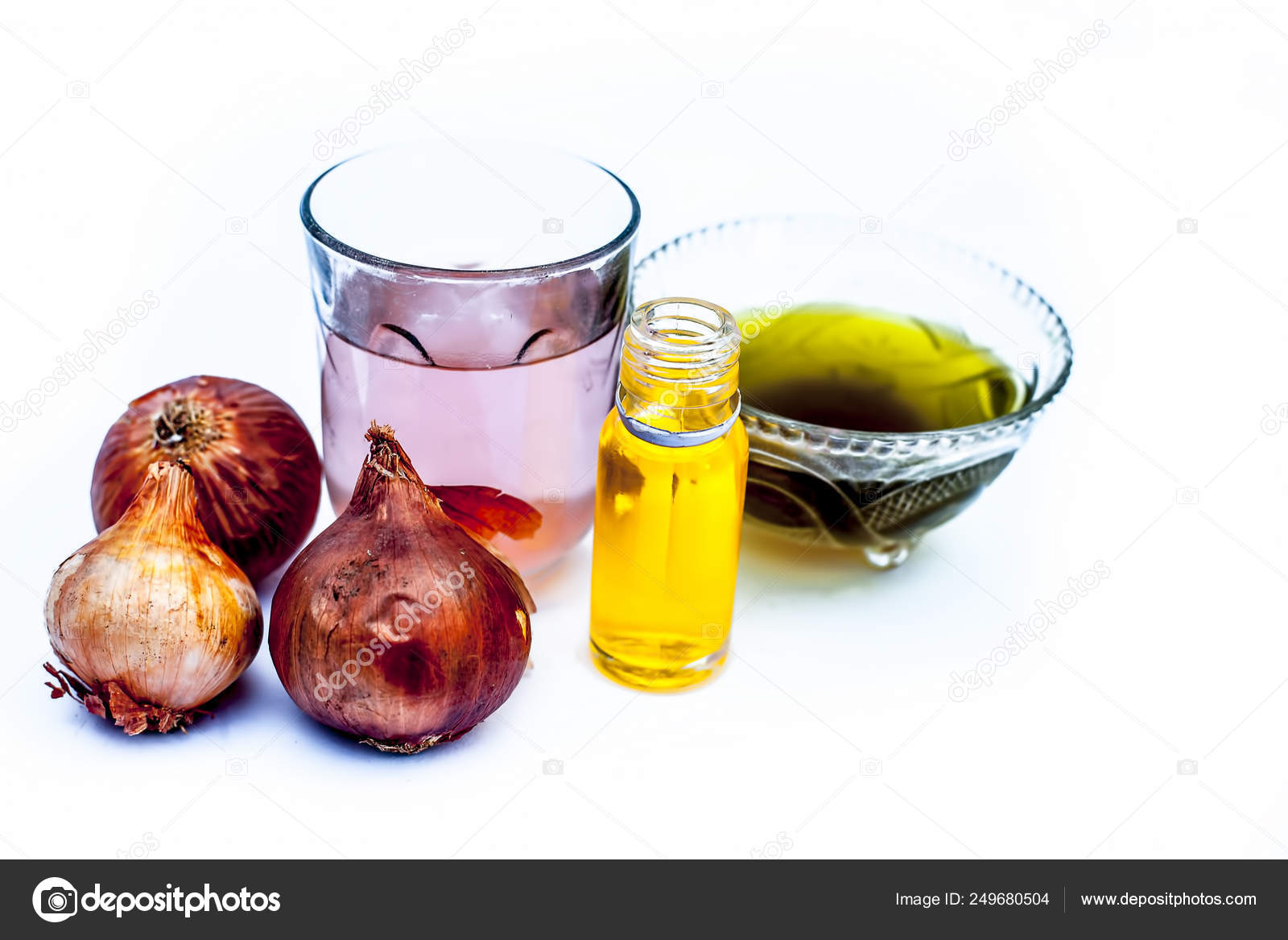 Close Caster Oil Onion Juice Mixture Used Make Hair Stronger