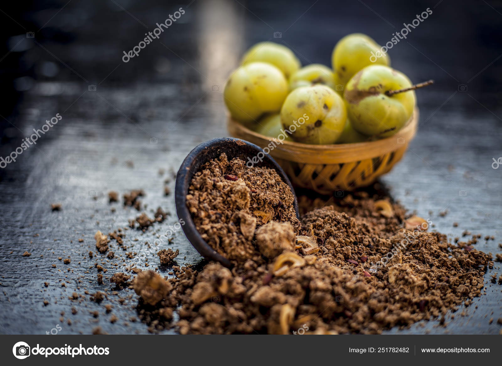 Close Raw Amla Phyllanthus Emblica Indian Gooseberry Fruit Basket Its Stock Photo Image By C Mirzamlk
