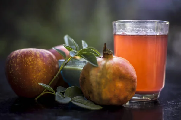 Terapia Crecimiento Instantáneo Superficie Madera Decir Paquete Facial Manzana Granada — Foto de Stock