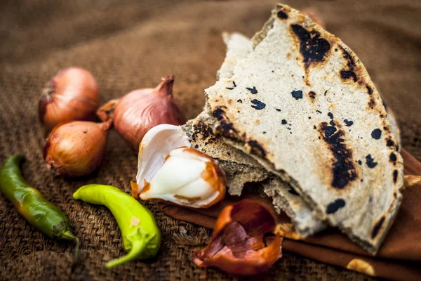 Nahaufnahme Der Mahlzeit Oder Des Mittagessens Eines Dorfbewohners Oder Eines — Stockfoto