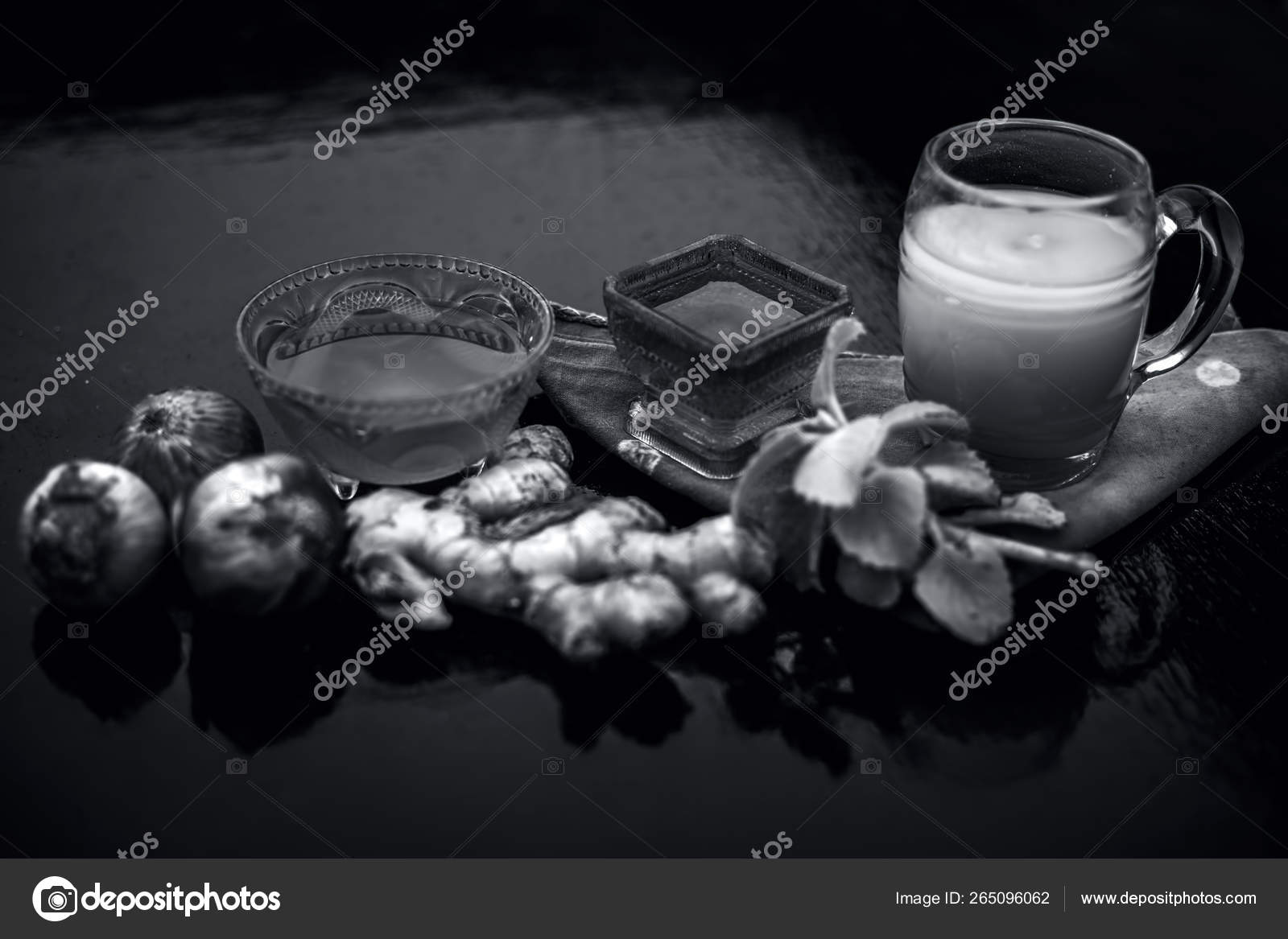 Close Hair Treatment Loss Due Lice Wooden Surface Onion Ginger