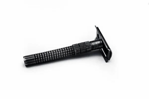 Yellow White Colored Metal Steel Razor Isolated White — 스톡 사진