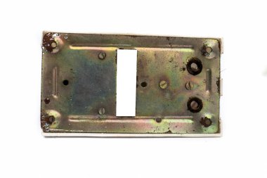 Beyaz üzerine izole tavan fanı için beyaz renkli fan regülatörü yakın çekim.