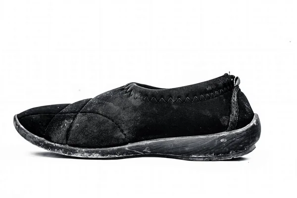 Крупным Планом Черного Цвета Офис Официальные Дамы Обувь Носками Изолированы — стоковое фото