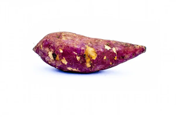 Корневой Овощ Изолирован Белом Сладкий Картофель Шакараканд Ipomoea Batatas Ямс — стоковое фото