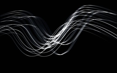 Renkli uzun pozlama ışık boyama dalgaların siyah arka plan ve üzerinde astar bazı tasarımlar karşı yapılır.