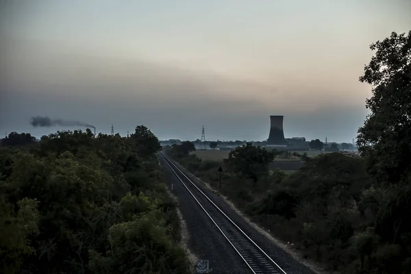 Čas Západu Slunce Barevnou Oblačnost — Stock fotografie