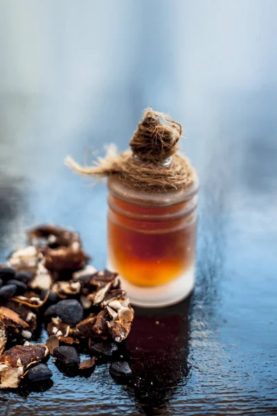 Tamarindo Imli Amli Tazón Barro Junto Con Sus Semillas Asadas — Foto de Stock