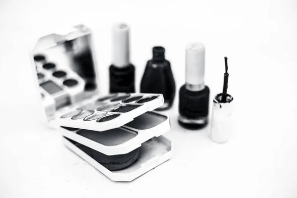 Complete Make Kit Geïsoleerd Inclusief Lippenstift Gezichtscrème Nagellak Enz — Stockfoto