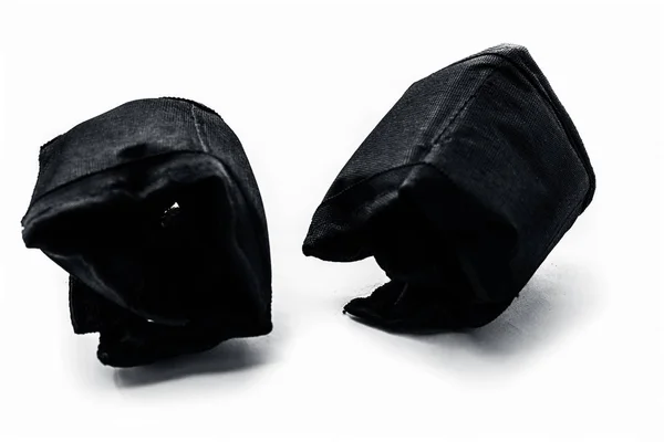 Pesas Tobillo Color Negro Aisladas Sobre Fondo Blanco — Foto de Stock