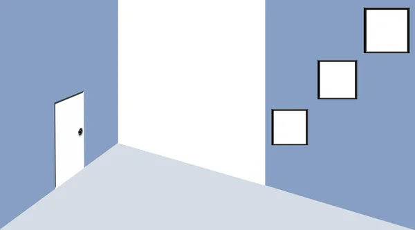 Raumillustration Virtuell Wie Von Oben Betrachtet Mit Rahmen Und Türen — Stockfoto