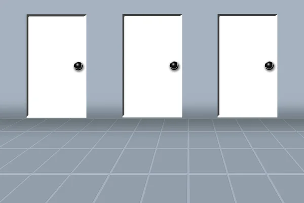 Interior Ilustrație Digitală Ușilor Toaletă — Fotografie, imagine de stoc