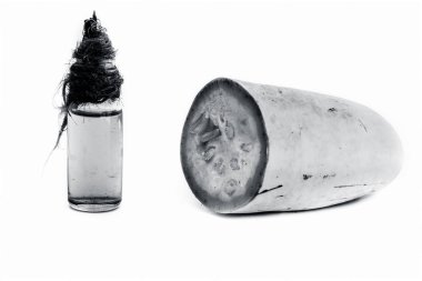 doğranmış calabash ile tıbbi şişe